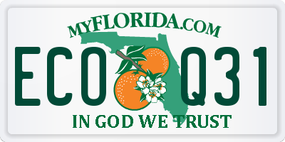 FL license plate ECOQ31