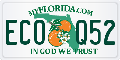 FL license plate ECOQ52