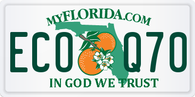 FL license plate ECOQ70