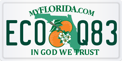 FL license plate ECOQ83