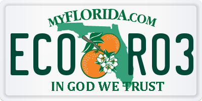 FL license plate ECOR03