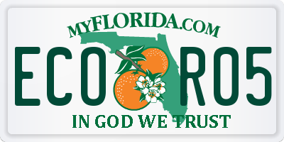 FL license plate ECOR05