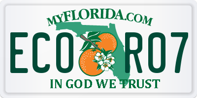 FL license plate ECOR07