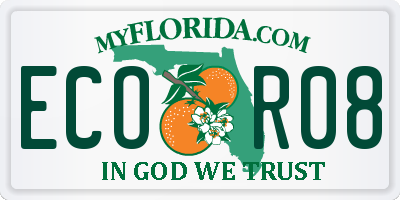 FL license plate ECOR08