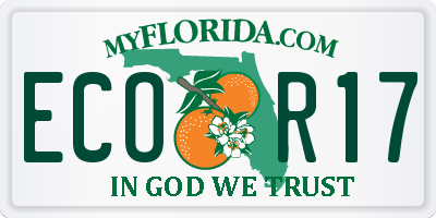 FL license plate ECOR17