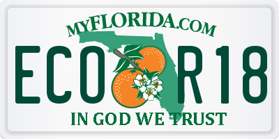 FL license plate ECOR18