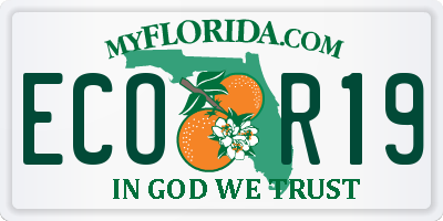 FL license plate ECOR19