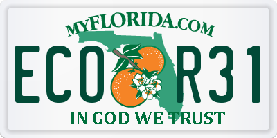 FL license plate ECOR31