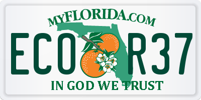 FL license plate ECOR37