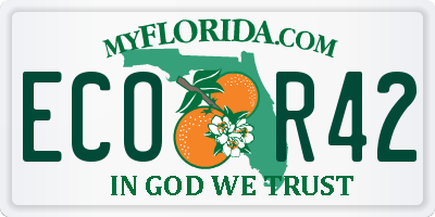 FL license plate ECOR42