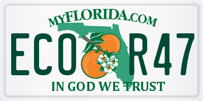 FL license plate ECOR47