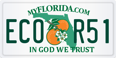 FL license plate ECOR51