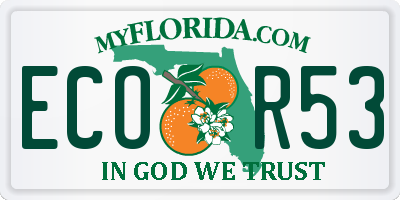 FL license plate ECOR53
