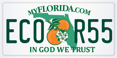 FL license plate ECOR55