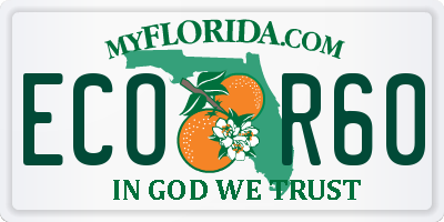 FL license plate ECOR60