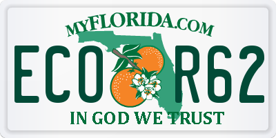 FL license plate ECOR62