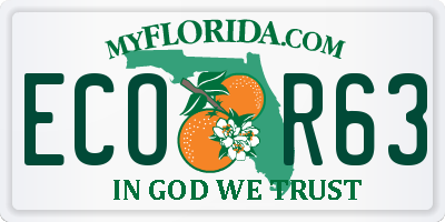FL license plate ECOR63