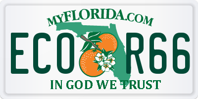 FL license plate ECOR66