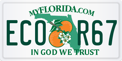 FL license plate ECOR67
