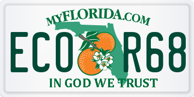 FL license plate ECOR68