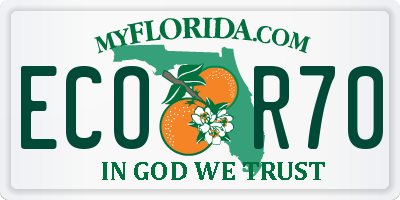FL license plate ECOR70