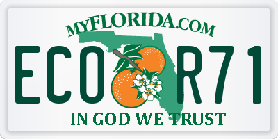 FL license plate ECOR71