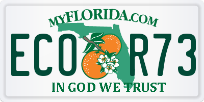 FL license plate ECOR73