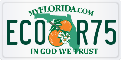 FL license plate ECOR75