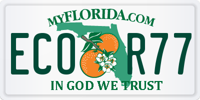 FL license plate ECOR77