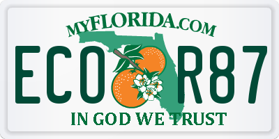 FL license plate ECOR87