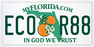 FL license plate ECOR88