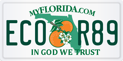FL license plate ECOR89