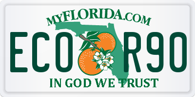 FL license plate ECOR90