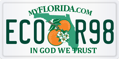 FL license plate ECOR98