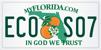 FL license plate ECOS07