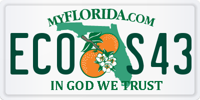 FL license plate ECOS43