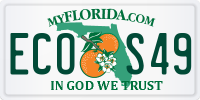 FL license plate ECOS49