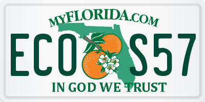FL license plate ECOS57