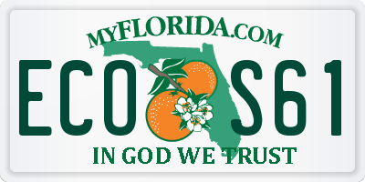 FL license plate ECOS61