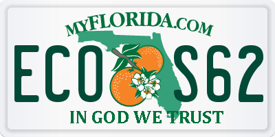 FL license plate ECOS62