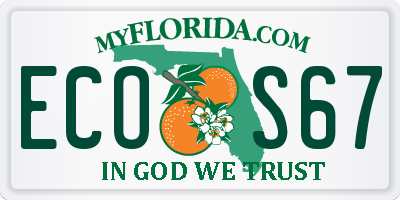 FL license plate ECOS67