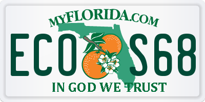 FL license plate ECOS68