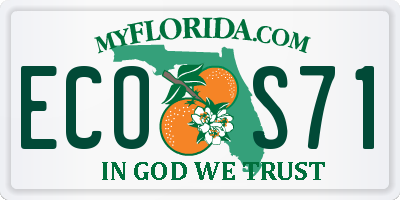 FL license plate ECOS71