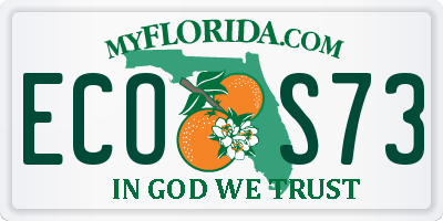 FL license plate ECOS73