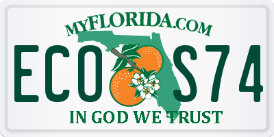 FL license plate ECOS74