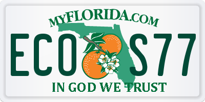 FL license plate ECOS77