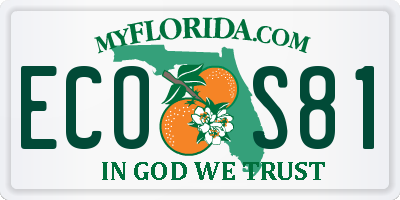 FL license plate ECOS81