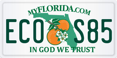 FL license plate ECOS85