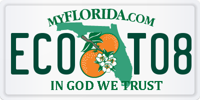 FL license plate ECOT08