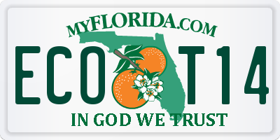 FL license plate ECOT14